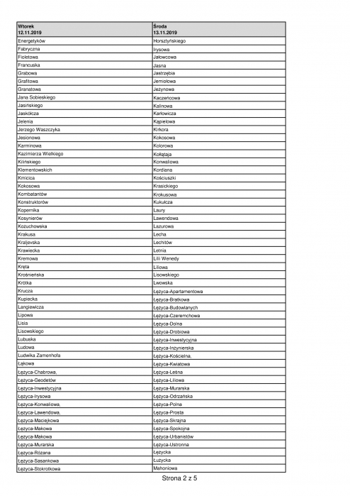 Zmiana harmonogramu wywozu odpadów w związku z Dniem Niepodległości